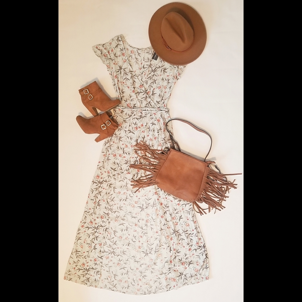 New V Neck Romper with Maxi Skirt Attached